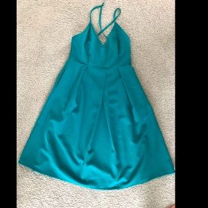 Spaghetti strap teal dress